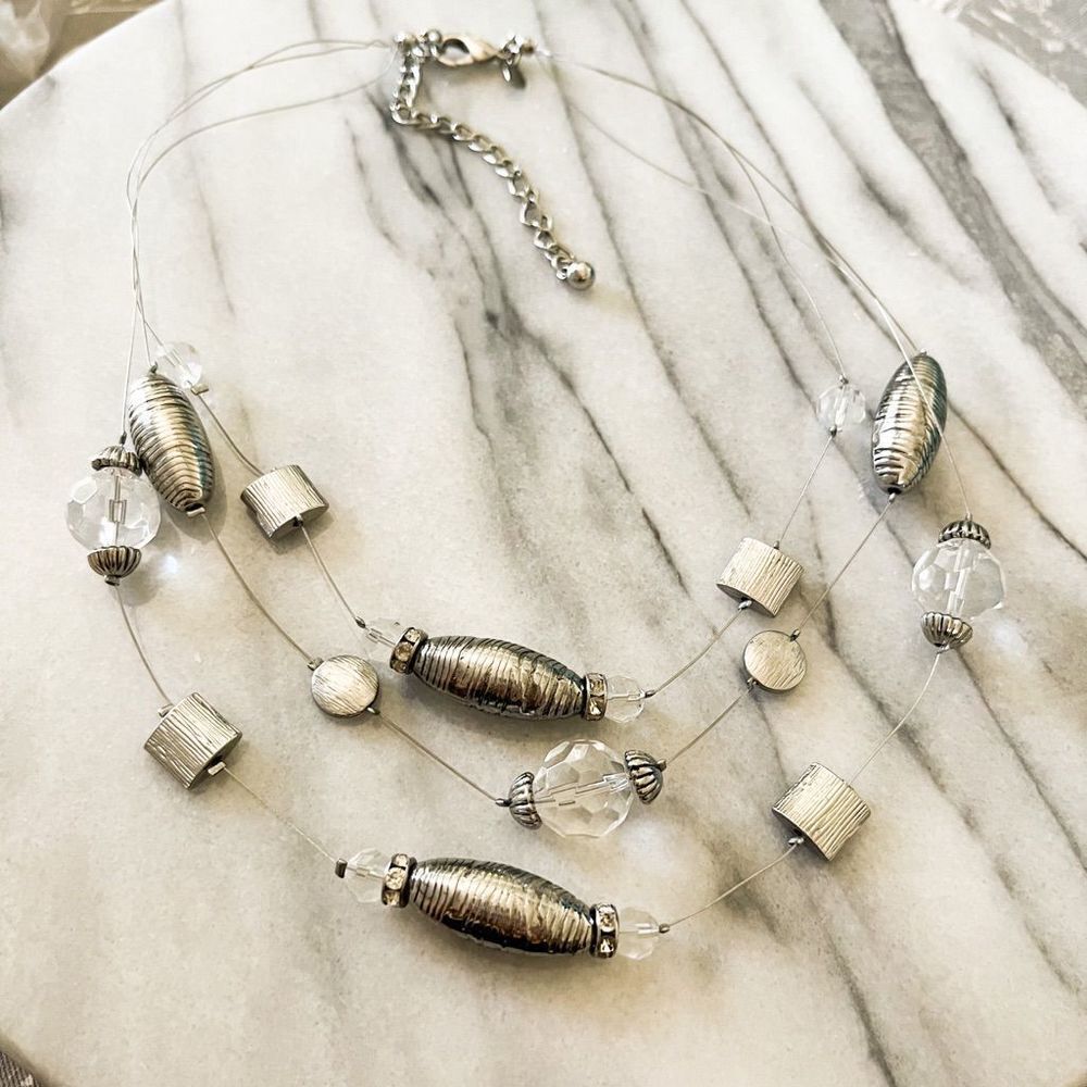 Chico’s Necklace Silver Beads